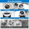 Fozite Upgraded 3-in-1 Kitchen Sink Drain Strainer, Stainless Steel Pop