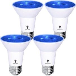 4 Pack BlueX LED PAR20 Flood Blue Light Bulb - 8W (65Watt Equivalent) - Dimmable - E26 Base Blue LED Lights, Party Decoration, Porch, Home Lighting, Holiday Lighting, Blue Flood Light Bulb