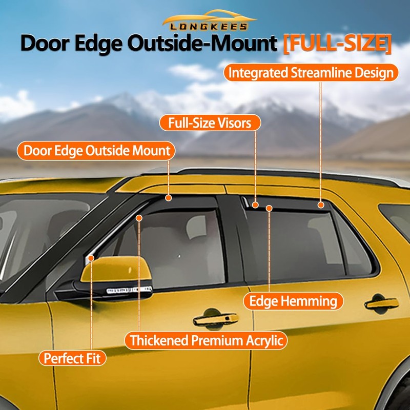 in-Channel Window Visors Rain Guards FIT Jeep Wrangler JL 2018-2025/Gladiator