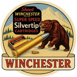 Winchester Bear  Hunting Cartridges  Vintage Style Metal Sign 12x12 Inch Square