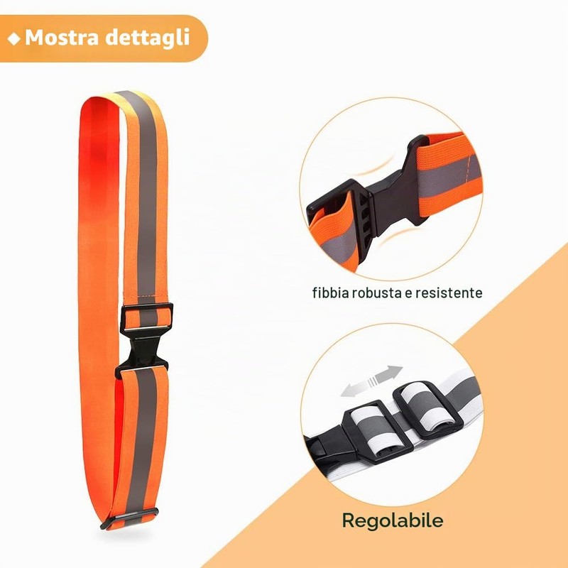 AYKRM Bande Catarifrangenti Giallo Arancione Fluo (Arancione, S-XXL)