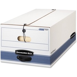Bankers Box Stor/File - Legal, String & Button 4pk - Internal Dimensions: 15" Width x 24" Depth x 10" Height - 550 lb - Stackable - Medium Duty - External Dimensions: 15.3" Width x 24.1" Depth x 10.8" Height - White, Blue - File - 4 / Carton