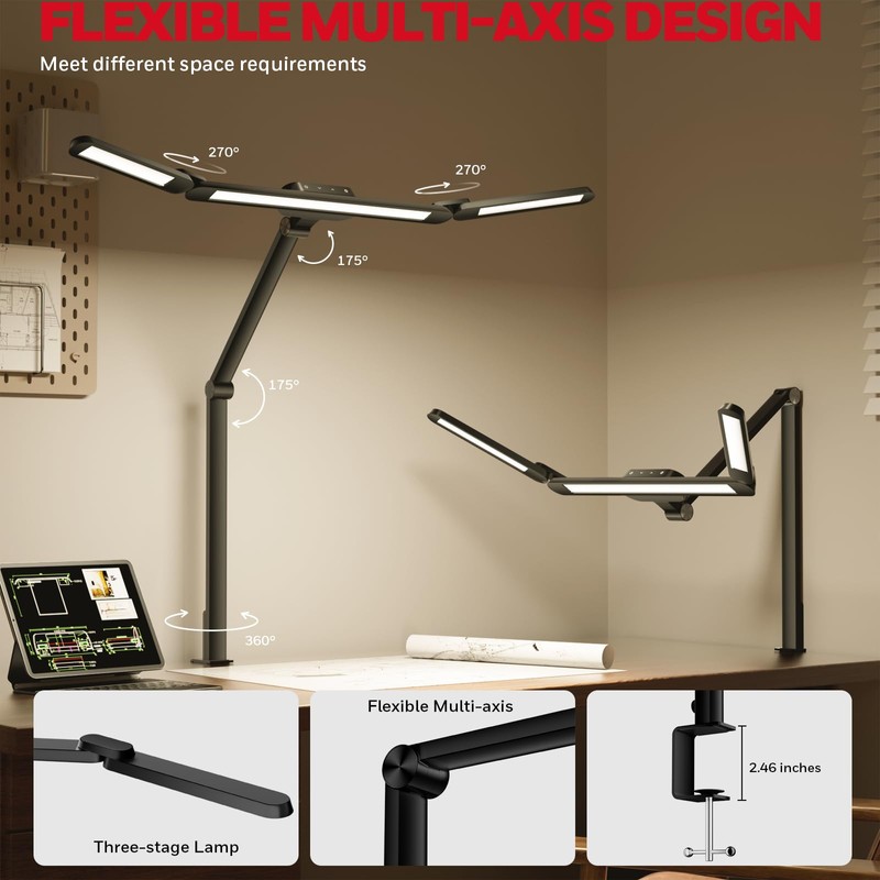 Honeywell HJ3B Sunturalux LED Clamp Desk Lamp for Computer Architect