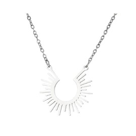 FUTIMELY Sun Necklace for Women Dainty 14k Gold Sun Pendant Necklace Adjustable Dainty Sunshine Necklace Minimalist Jewelry Gift (silver)