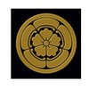一般家紋蒔絵シール 90.丸に五瓜に唐花/GD