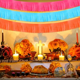 12 Pcs Mexican Fringe Garland Mexican Party Pastel Garland Mexican Party Decorations Cinco De Mayo Party Decorations for Mexican Theme Party Fiesta Party Cinco De Mayo Party