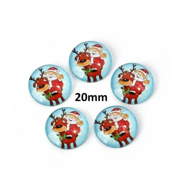 Unbranded 10 pcs Circle Christmas Glass Round Dome Seals Tiles