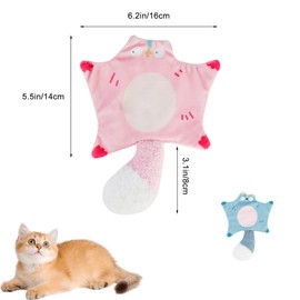Andiker Catnip Cat Toys, Flying Squirrel Shape Plush Cat Toy with Crinkle Paper and Natural Catnip, Interactive Cat Toys for Indoor Cats and Kittens to Sniff Scratch Bite and Reduce Boredom (Pink)