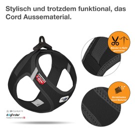 Vest Harness Curli Clasp Cord Black S
