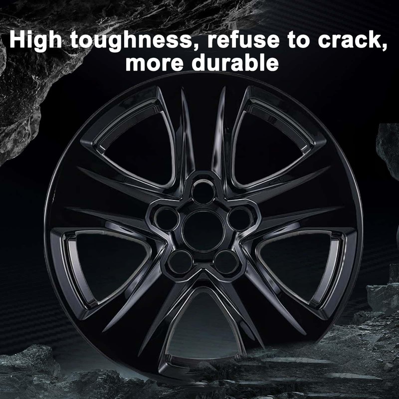 Glossy Black Wheel Skins Compatible with 2019-2024 Toyota RAV4/RAV4 Hybrid
