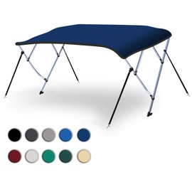 Naviskin Navy Blue 3 Bow 6'L x 46" H x 73"-78" W Bimini Top Cover Includes Mounting Hardwares,Storage Boot with 1 Inch Aluminum Frame