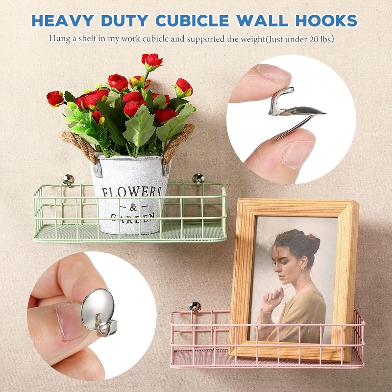 Ripeng 40 Pcs Cubicle Hooks for Fabric Wall, Cubicle Picture
