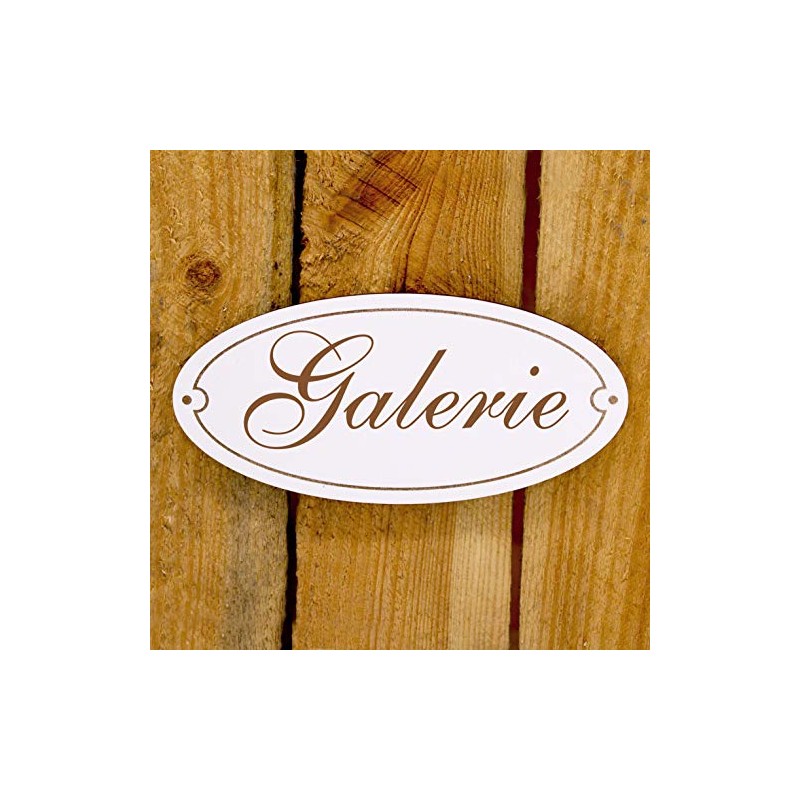 Oval Door Sign with Gallery Motif 15 x 7 cm