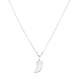 Sterling Silver 16" + 2" Extension Shark Tooth Necklace