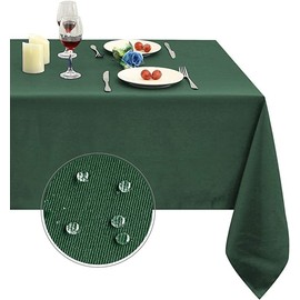 Obstal Mantel Rectangular de 210 g/m², de Microfibra Resistente al Agua, Mantel Decorativo para Uso en Exteriores e Interiores (Verde negruzco, 70 x 70 Pulgadas)