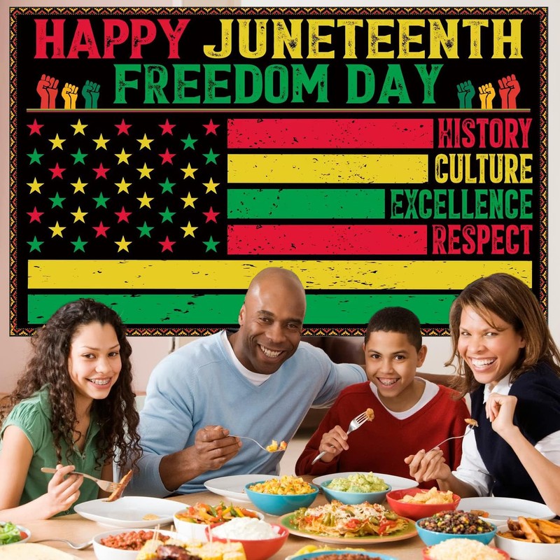 Juneteenth Decorations Happy Juneteenth Backdrop Banner - Juneteenth Freedom Day