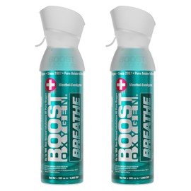 Boost Oxygen Medium Breathe Menthol-Eucalyptus Aroma 5L Canister | Respiratory Support for Altitude, Performance & Health (2 Pack)