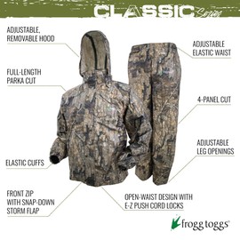 FROGG TOGGS Men's Standard Classic All-Sport Waterproof Breathable Rain Suit, Realtree Timber, XX-Large
