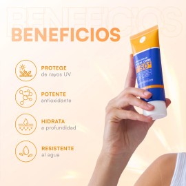 Mist Jewel Protector Solar Facial Total Care Fps Ácido Hialurónico Proteccion Rayos Uva Uvb Todo Tipo Piel Sport Resistente Agua 100ml