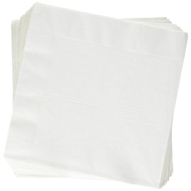 Creative Converting Paper Napkins, 3-Ply Dinner Size, White Color, 25-Count Packages (Pack of 5)