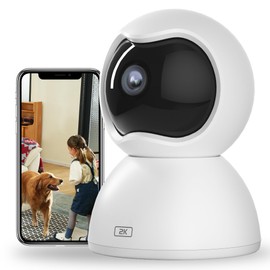 bizv 2K HD Security Camera Indoor,Pan & Tilt, WiFi Cameras for Home Security Camera for Dog/Baby Monitor/2.4G, 2-Way Talk, Night Vision, Motion Tracking, SD&Cloud（Baby Camera）