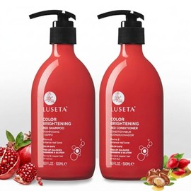L LUSETA Luseta Juego de Champú y Acondicionador para Cabello Rojo Tratados de Color, Sin Sulfatos y Parabenos para Aclarar Cobre, Fortalecer