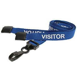 Customcard ltd® Printed Visitor Lanyard Blue Breakaway Lanyard Plastic Dog Clip