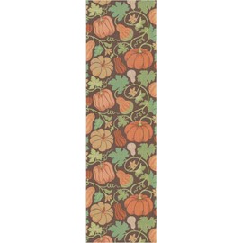 Ekelund Master Weavers -Plenty of Pumpkins Table Runner - @14" x 47" Natural Organic Cotton