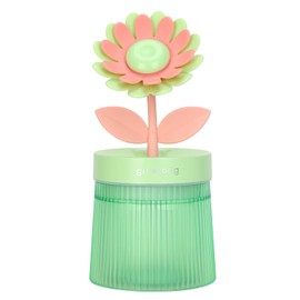 Cute Mini Humidifier, 260ml Sunflower Flower Humidifiers for Plants, USB Personal Desktop Humidifier for Baby Bedroom Office Home, Auto Shut-Off, USB Powered, 2 Mist Modes, Green