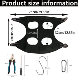 RJFUJP Dog Grooming Hammock, Dog Sling for Nail Clipping/Trimming, Pet Grooming Restraint Bag with 2 Hooks for Small Medium Dogs Cat Nail Cutting Claw Care Ears Care Washing Bathing
