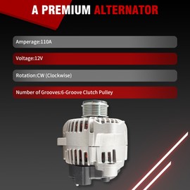 DrCax Alternator 11189N Compatible with Hyundai Sonata 2006-2010 Kia Forte Koup 2010-2013 Forte5 2012-2013 Magentis Optima 2006-2010 Rondo 2007-2012 2.0L 2.4L L4 Replace TG11C076 2606128A 2655544