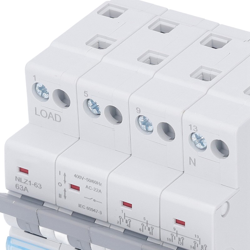 4P Dual Power Manual Transfer Switch DIN Rail Mount Single