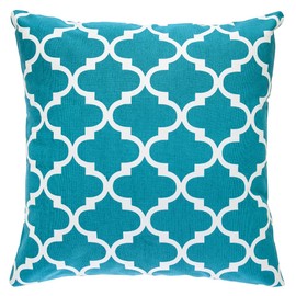 TreeWool Trellis Accent Set of 2 Cotton Canvas Cushion Covers (50 x 50 cm, Teal)