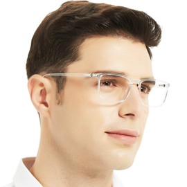 OCCI CHIARI Men's Reading Glasses Stylish Readers 2.75 for Male Rectangle Eyeglasses +275 Clear Oversized Eyewear +2.75