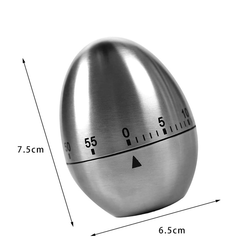 Stainless Steel Mechanical Egg Timer Egg Shaped Timer Kitchen Timer