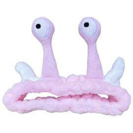 LSDWL Snail Headband for Women & Girls,Cute Coral Fleece Elastic Spa Headband for Face Wash,Skin Care,and Makeup (Pink)
