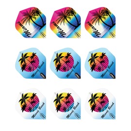 RED DRAGON Darts – Miami-Flight-Pack (insgesamt 9 Stück) Extra Dicke 100 Mikron – Standard-Dart-Flights – Professionelles Dartzubehör