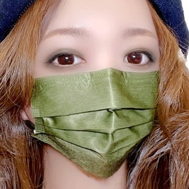 Anshinya Khaki Mask, 3-Layer Non-woven Mask, Stylish Mask, Green, Olive, Unisex, Individually Packaged, Pack of 20