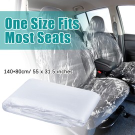 Fabbay 200 Pcs Disposable Car Seat Covers Automotive Disposable Plastic Seat Covers Vehicle Protector for Airplane Seats Salon Chairs Restaurant Seats Bus Seats