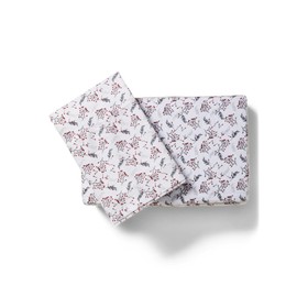 Glacier Mountain Christmas Winter Flannel Sheet Set (Holly Berry, King)