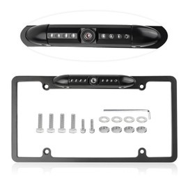 License Plate Backup Camera,HD Night Vision Reverse Camera with 8 LED,170°Wide Angle IP67 Waterproof Car Rear View Camera Fits Car Truck SUV RV with US License Plates