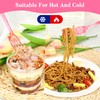 100 Pcs Pink Glitter Plastic Forks, Disposable Heavy Duty Pink