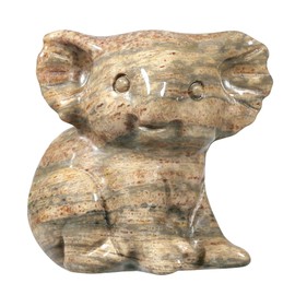 Amogeeli Healing Crystal Koala Figurine, Hand-Carved Stone Koala Bear Statue Animals Sculpture for Home Office Decoration