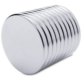 Sensei Pack of 10 Round Neodymium Magnets 20 x 2 mm, Very Strong Small Disc Magnets for Magnetic Board, Fridge Magnets
