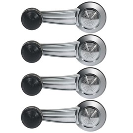 LUJUNTEC Interior Door Handles Window Crank Handle,Front Rear Door Handles Driver Left Passenger Right Side,Replacement for 1968-1989 for Buick for Electra,4pcs Chrome Black Handles Replace