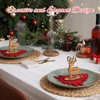 12 Pcs Christmas Groovy Reindeer Place Name Settings Wooden Table