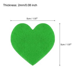 sourcing map Felt Heart Shape Heart Pom Pom Valentine's Day Hearts Craft 2Inch x 2Inch for Home Decor Party Crafting Art, Green, Pack of 100