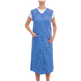 Tobeni Women's Long Cotton Apron Dress with Zip (5703) - design 11, size: 48