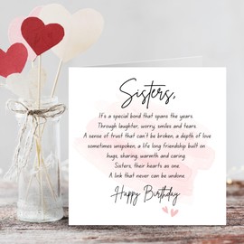 Felbridge Studio - Sister Birthday Card - Birthday Card Sister - Birthday Cards for Sister - Adult 21st 30th 40th 50th 60th Happy Little Big - 14cm