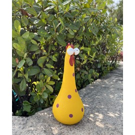 Tellme - Decoración de pollo, estatua de gallo de resina, escultura creativa de jardín, estatua al aire última intervensión, bonita decoración para césped, patio, oficina, hogar, regalos divertidos de jardín (1 unidad)